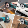 Mini Meuleuse d'Angle sans Fil 12V, 76mm Moteur Brushless 19500 tr/min, Avec 2 Batteries 1500mAh & 8 Disques, Outil de Découpe É