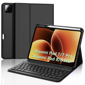 JADEMALL Coque Clavier pour Xiaomi Pad 8/8 Pro/Xiaomi Pad 7/7 Pro 11.2" 2026/2025, AZERTY Clavier Français Détachable Magnétique
