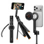 Spigen S582W Perche à Selfie Trépied Extensible 166.5cm, Double MagSafe, Tête Rotative à 360°, Télécommande Bluetooth 5.0, Suppo