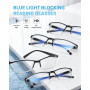 LUFF 4 paires de lunettes de lecture anti-rayons bleus Lecteurs ultra-légers portables