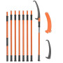 VEVOR Scie à Élaguer Télescopique 2,24-8,24 m Scie à Perche Extensible avec Lame en Acier Tranchant Scie d'Élagage avec 8 Poteau