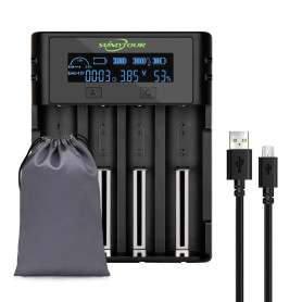 4 Emplacements 21750 21700 Chargeur de Batterie,SUNLYTOUR 4 Emplacements Ni-MH AA 21750 21700 18650 Chargeurs de Piles 21700 186