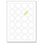 40 mm, 25 feuilles, Étiquette Autocollantes Ronde Blanc A4-24 étiquettes par feuille