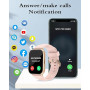 RUIMEN Montre Connectée Femme Appel Bluetooth Lecteur de Musique Montre Sport Smartwatch pour Android iOS Podometre Cardiofreque