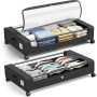 PHINOX Lot de 2 tiroirs de rangement sous lit avec roulettes, conteneurs de rangement sous lit avec couvercle transparent, tiroi