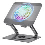ICARE Support Ordinateur Portable avec Ventilateur PC Portable Magnétique RGB, Rotation 360°, Capacité de Charge de 10 KG et 18d