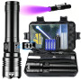 BEYSTE Lampe Torche LED Ultra Puissante, 1000000 Lumens Lampe De Poche, Lampe Torches Rechargeable USB, Lampe De Poche LED Ultra