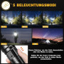BEYSTE Lampe Torche LED Ultra Puissante, 1000000 Lumens Lampe De Poche, Lampe Torches Rechargeable USB, Lampe De Poche LED Ultra