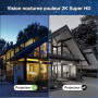 Xega 3G/4G LTE caméra de sécurité extérieure sans Fil à énergie Solaire, inclinable à 355°/95°,2K capteur de Mouvement PIR, Visi