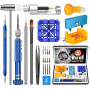 JOREST Kit Outil Montre,Kit Changement Pile ,Chasse Goupille ,Outil Montre Bracelet,Tournevis Reparation,Ouvre Boitier,Montre De