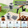 TRUYOK Ventilateur de Plafond Solaire Batterie Ventilateur de Camping avec Des Crochets LED Dimmable Ventilateur Plafond avec Té