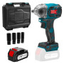 WityZoo Clé d'impact bleu sans fil 500N, y compris 5.2 batterie/chargeur/accessoires. Idéal pour les réparations automobiles, la