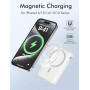 Batterie Externe 10000mAh, Magnétique sans Fil Power Bank, 20W Charge Rapide USB C Input & Output Powerbank, Portable Chargeur I