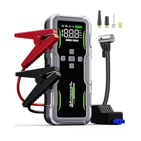7000A Booster Batterie Voiture avec Compresseur à Air 160PSI, 12V Démarreur Batterie Voiture(Gasolina/Diésel 12.0L) Jump Starter