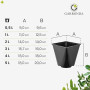 Garronda Pot de Fleur Carré Arrondi Plastique 14 × H 14 cm (2L) Lot 50 Godets Semis Pots de Pépinière Drainage Résistants Intemp