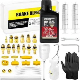 BIBOKLTIY Kit Purge Freins pour Shimano, Magura, Tektro à Disque Hydrauliques pour Vélos, Kit Purge Frein VTT avec Adaptateurs e