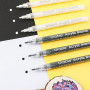 Grabie Marqueurs Peinture Acrylique Noir & Blanc, Lot de 6 (3 Noir, 3 Blanc), Pointe Extra Fine 0,7mm, Feutres pour Highlights,