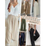 Heekpek Pantalon Large Fluide pour Femmes - Détente Léger d'Été Palazzo à Taille Haute avec Boutons - Causal à Taille Élastiquée