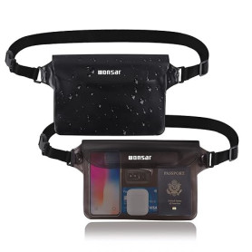 WONSAR 2Pcs Pochette Étanche, Sac Etanche avec Sangle Réglable, Pochette Telephone Portable, Pochette Etanche Plage Accessoire,