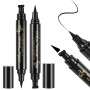 ALIIP Double-ended Eyeliner Stamp Pen Waterproof, Eye Liner Noir Haute Pigmentation Longue Tenue, Stylo Eyeliner Smudge Proof An