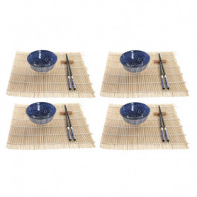 Set de sushi DKD Home Decor Noir Bleu Bambou Grès Oriental (16 Pièces) 138,99 €