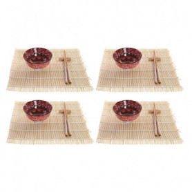 Set de sushi DKD Home Decor Fuchsia Bambou Mandala Grès Oriental (16 Pièces) 138,99 €