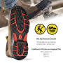 Bottes de travail S3 M-8025NB pour homme et femme, en cuir imperméable et respirant, semelles intérieures légères et confortable