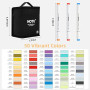 HOTU 50 Couleurs Feutres à Alcool, Marqueurs Double Pointe Pinceau (Brush) & Fine, Set Professionnel pour Coloriage Adulte et Ma