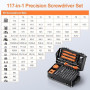 JOREST 117 en 1 Kit de Tournevis de Précision, Kit d'outils Mini,Magnétique Outils de Réparation avec Torx Triangle Bits etc,Pou