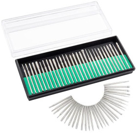 Treki 30Pcs Fraise Diamant 3mm Foret Fraise Diamantée Tige Forets Rotatifs pour Verre Pierre Précieuse Métal Meulage Bijoux Rota