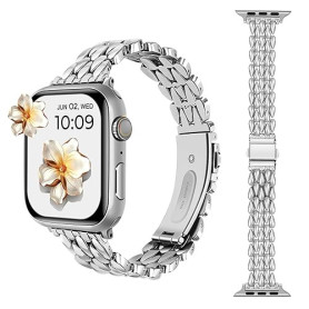 AoYi Acier Inoxydable Bracelet Femme Compatible avec Apple Watch 38mm 40mm 41mm 42mm, Luxe Rechange Métal Sangle pour iWatch Sér
