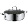 WMF Poêle à Braiser 28 cm avec bord haut et couvercle – Braisière à induction 5,0 l en acier inoxydable Cromargan, revêtement an