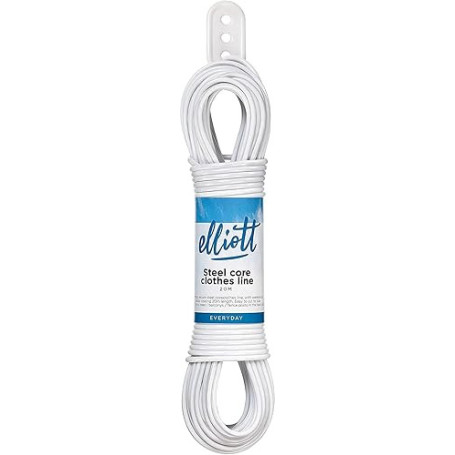 Elliott 10F00184 Noyau en Acier pour Corde à Linge, Blanc, 20 mètres