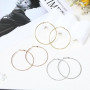 Tyqour Lot de 3 paires de grandes boucles d'oreilles créoles en acier inoxydable - Longueur: 60 mm - Argentées - Cercles hypoall