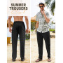 CMTOP Pantalon Homme Lin Ete Pantalon Decontracte Leger Pantalons Taille Elastique Pantalon de Yoga Plage Respirant Confortable 