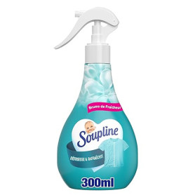 SOUPLINE - Spray Brume Anti-Plis - Défroissant Sans Repassage - Rafraîchit les Vêtements - Parfum Fleurs Blanches - Spray 300ml