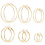 6 paires de boucles d'oreilles créoles en or pour femme, 6 tailles, sans ternissure, fines, imperméables, boucles d'oreilles cré