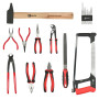 Caisse à outils complète pour le quotidien, 121 pièces, Pinces et coupe-tout, Scie, tournevis et Clés mixtes, Outillages à main,