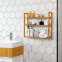 SONGMICS Étagère Salle de Bain Bambou, 3 Niveaux, Support pour Plantes, Réglable, sur Pieds ou à Suspendre, pour Salon, Salle à