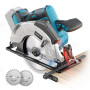 LIVOWALNY Scie Circulaire Sans Fil Compatible avec Makita Batterie 18V, Ø165 mm Lame 20 mm, Profondeur de Coupe 66 mm, Guide Las