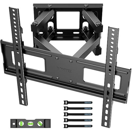 BONTEC Support Mural TV Orientable et Inclinable pour Téléviseur LED/LCD/Incurvée de 23-70 Pouces, Support TV Mouvement Complet
