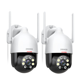 DEKCO 2K Camera Surveillance WiFi Extérieure, 360° PTZ Caméra Surveillance, Détection Mouvement, Vision Nocturne en Couleur, Ale