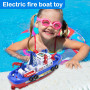 Bateau De Pompiers Jouet Électrique, avec Jet Eau, Lumières Et Musique,Jouet De Bain Et Piscine pour Enfants, Stimule l‘Imaginat