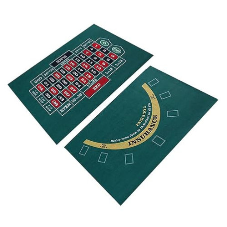 Qiwieod Nappe De Jeu Double Face, Disposition Table en Feutre - Imperméable | Roulette De Casinos Enroulable Peu Encombrant pour