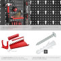tectake® Panneau Mural Perforé Porte outils mural Lot de 4 Panneaux 160 x 2 x 60 cm 34 pcs Crochet & Supports, Extensible Systèm