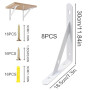 Equerre Etagere Murale Équerre Triangulaire Support Etagere Murale en Fer blanche avec Vis pour étagère déco cuisine chambre meu