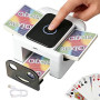 Buldoospok M5 - Mélangeur de cartes automatique rechargeable à 2 plateaux, batterie intégrée 2000 mAh, charge USB-C, mélangeur a