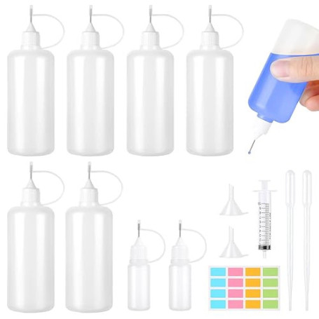 Amentalove 8 Pièces Flacon Pipette, 100ml 10ml Flacon Pipettes en Plastique Souple, Bouteille Plastique, Bouteille de Colle Vide