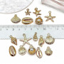 VOOSFSIE 50 Pièces Pendentif, Breloques Mixtes d'étoile de mer coquillage, Acier Inoxydable Doré - Vente en Gros de Fournitures