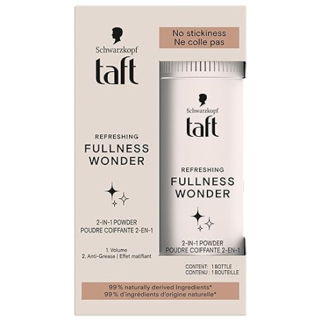 Taft - Schwarzkopf - Poudre Coiffante Cheveux - 2-En-1 - Volume - Longue Durée - Effet Matifiant - Effet Décoiffé - Ne colle pas
